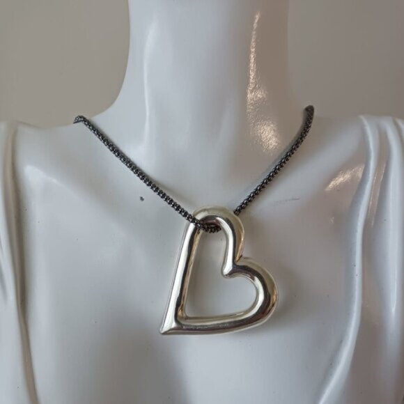 Shablool Israel Floating Heart Electroform St Slv 925 Pendant w Popcorn necklace - Picture 3 of 16